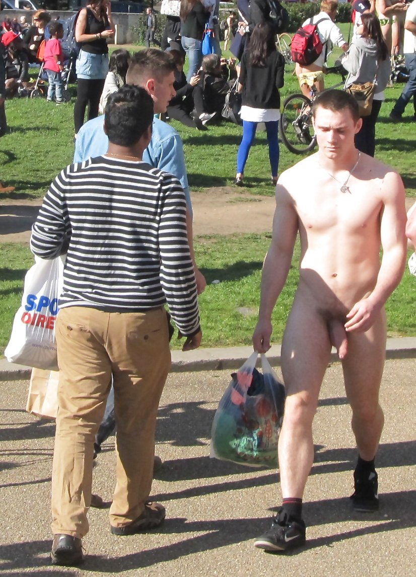 Naked men in public