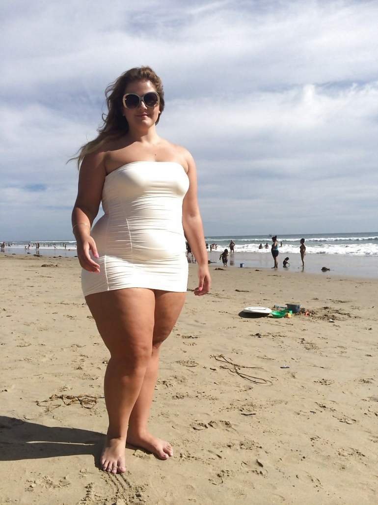 Full women on the beach