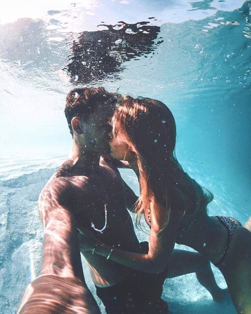 Boy and girl in water