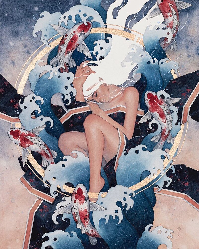 Female body aesthetics with flowers