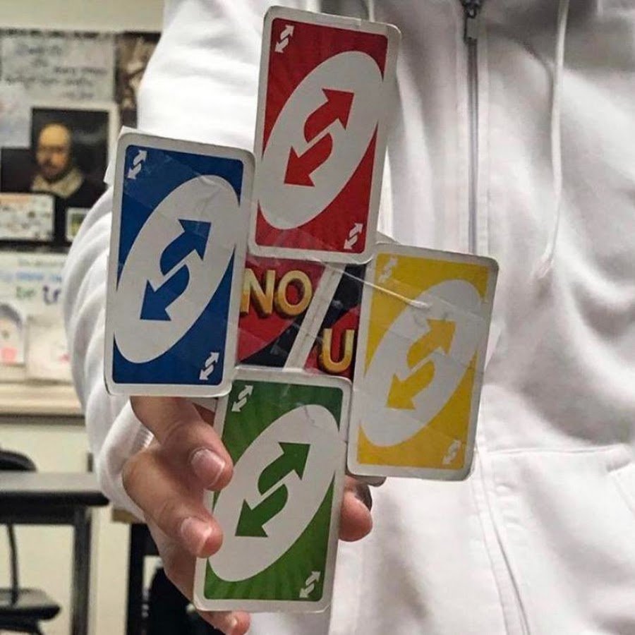 UNO card with hearts