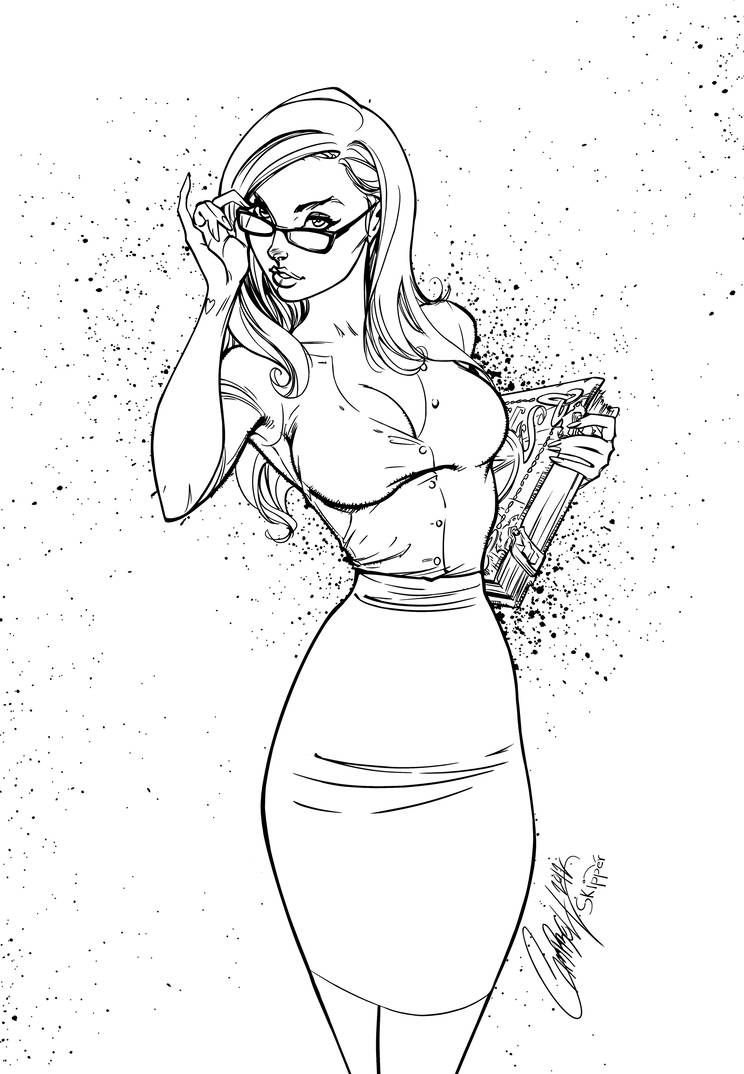 Kiss contour drawing