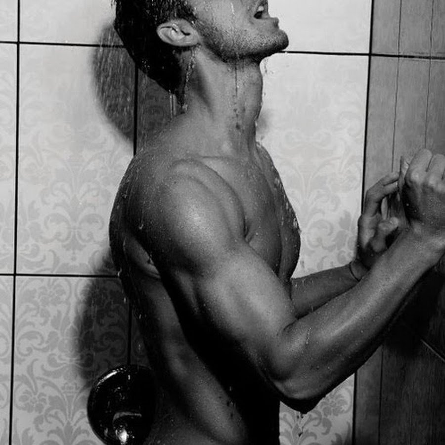 Beautiful man in the shower