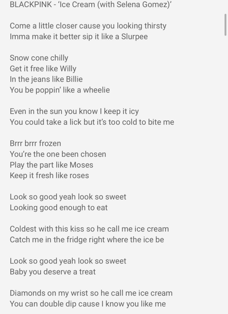 Lyrics ICE