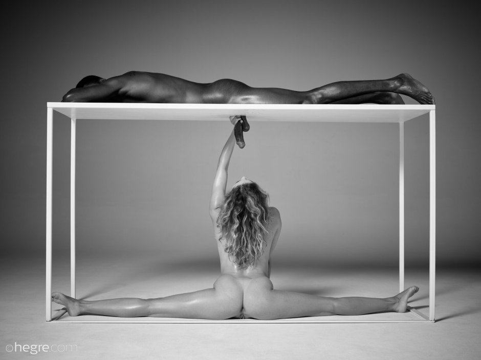 Hegre Model Amanda Milking Cock in Erotic Black and White Nudes