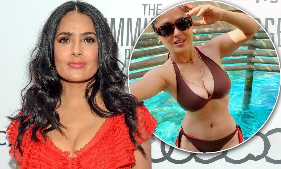 Salma Hayek in a swimsuit 2021