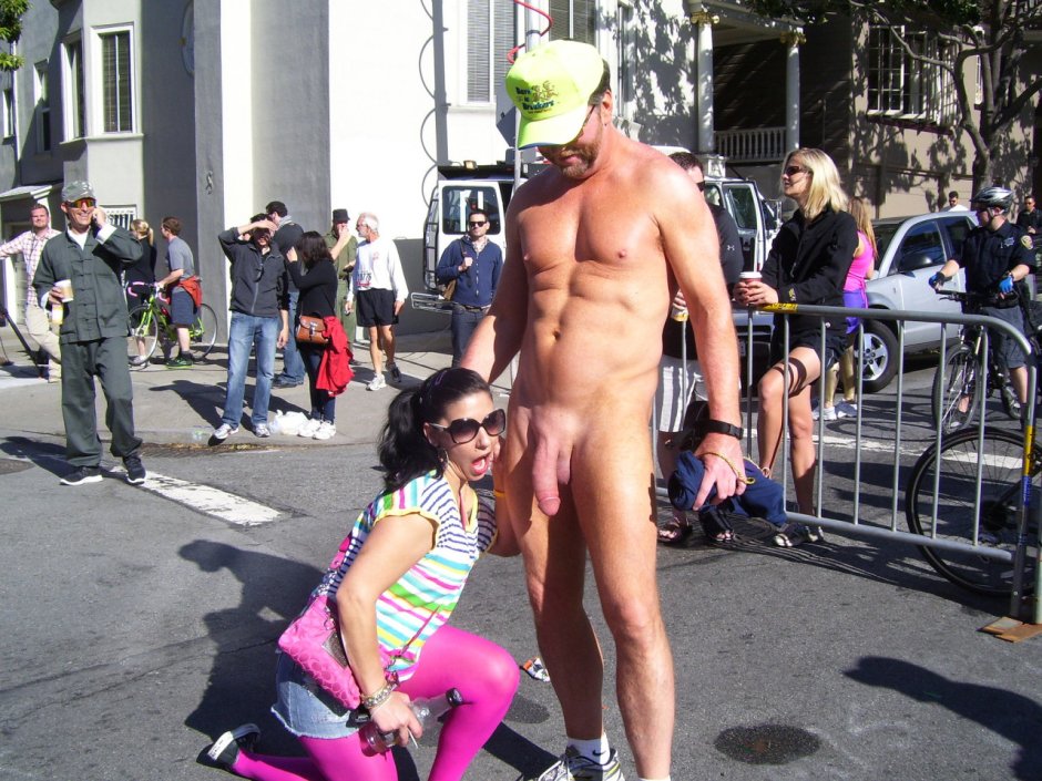 Men naked in public