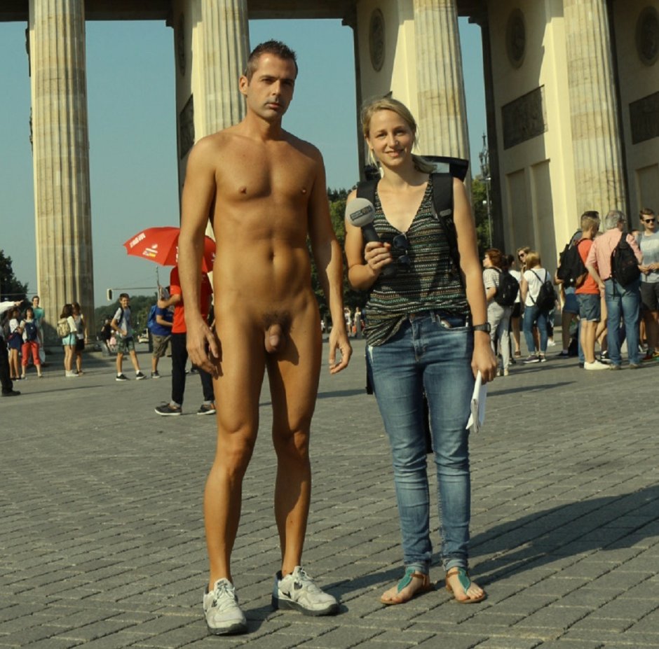 Naked hairy guys on the street