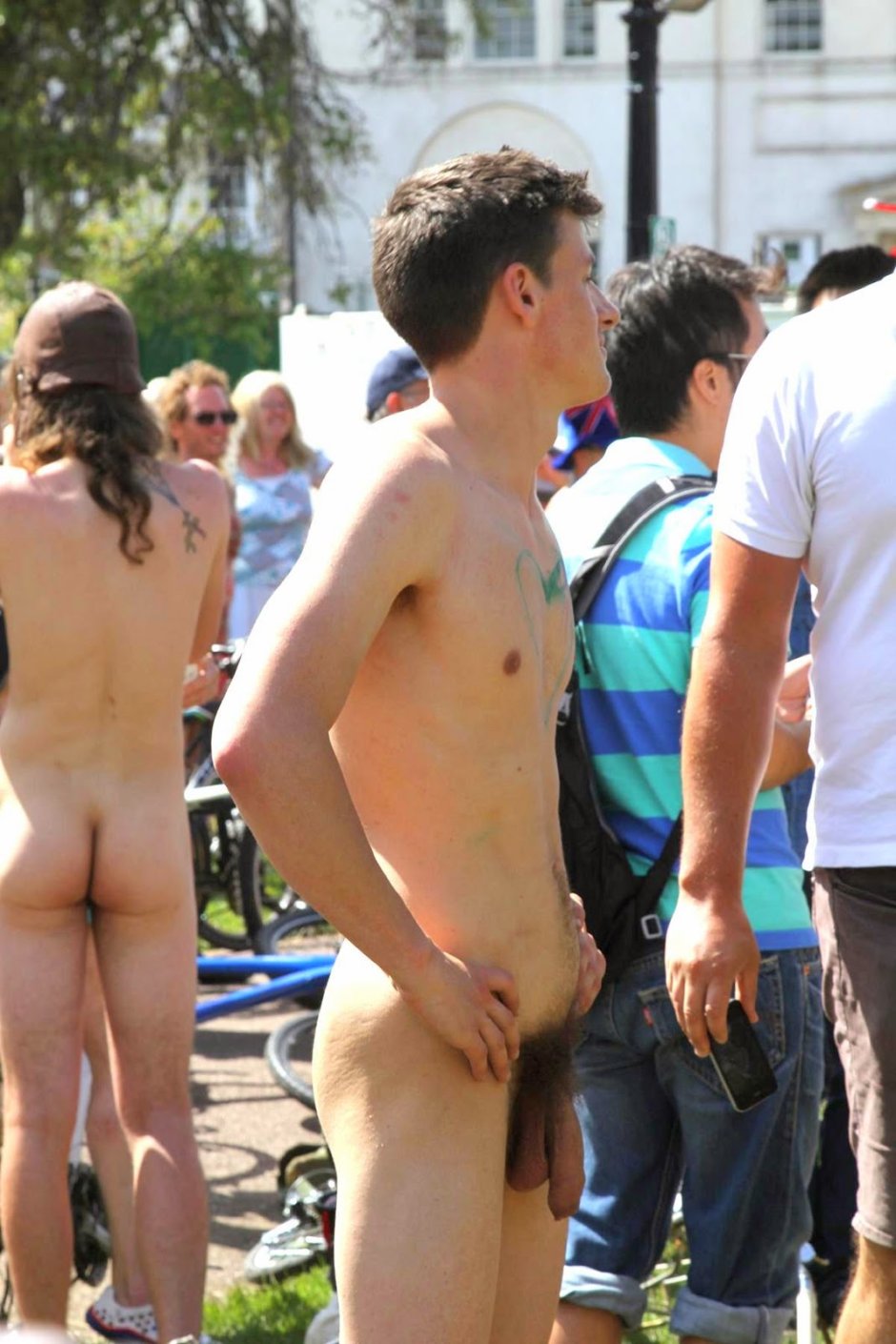 Exhibitionists of a man on the street