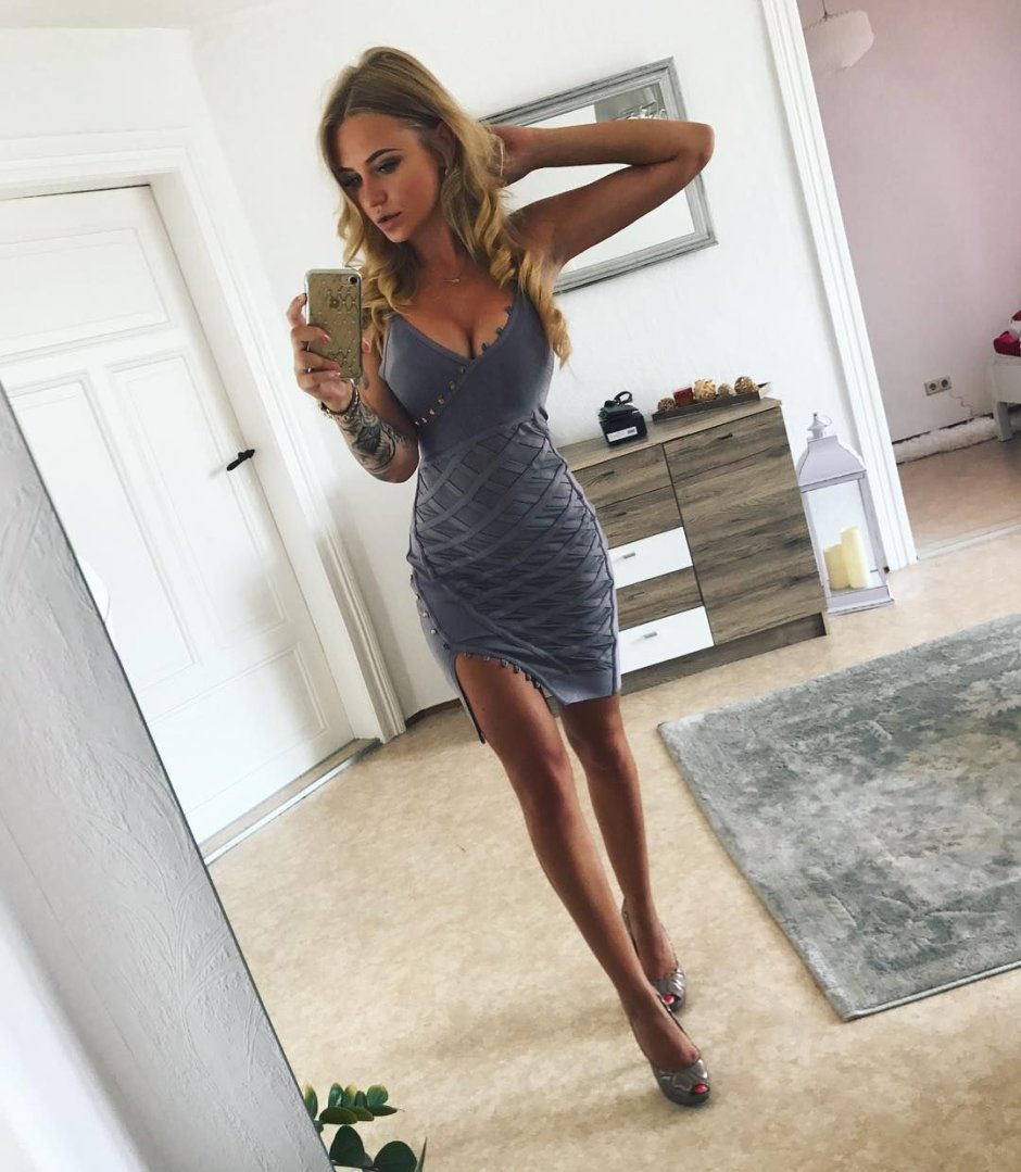 Natalia Wasiluk in a dress
