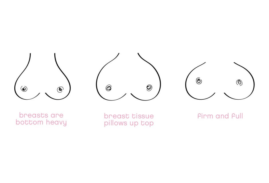 Women's boobs of different sizes