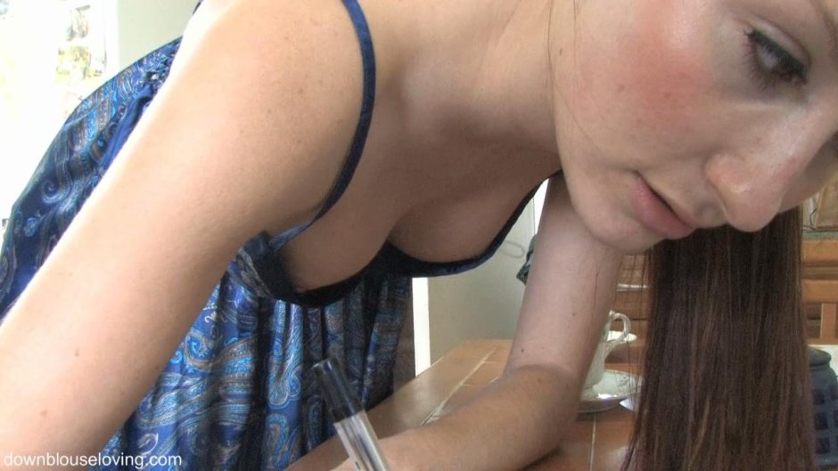 The student lit her breasts