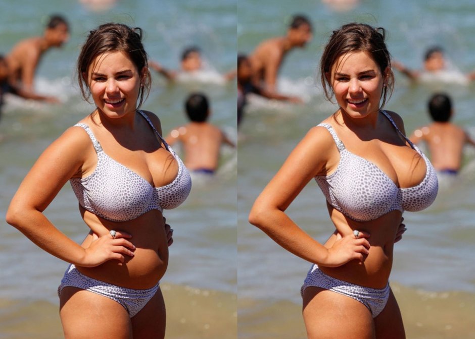 A huge neckline