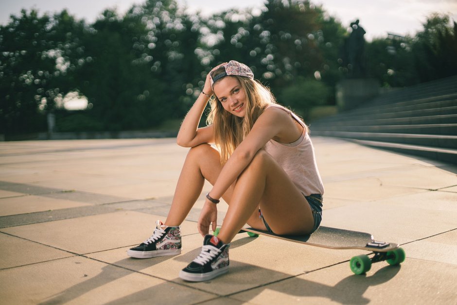 Girl in sneakers