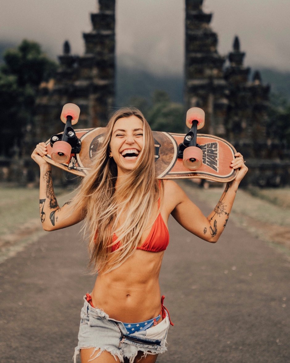 Girl on a skateboard