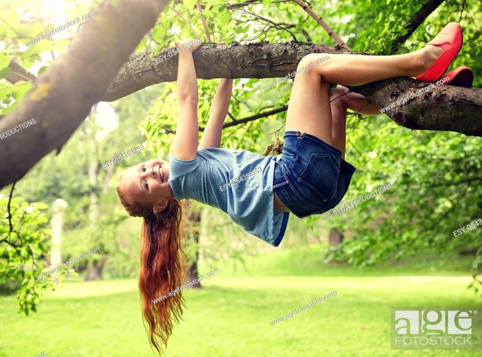Girl upside down