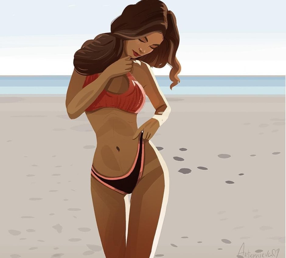 Cartoon figures of girls