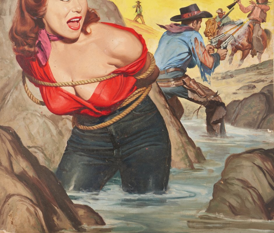 Damsel in Distress Pulp Illustration