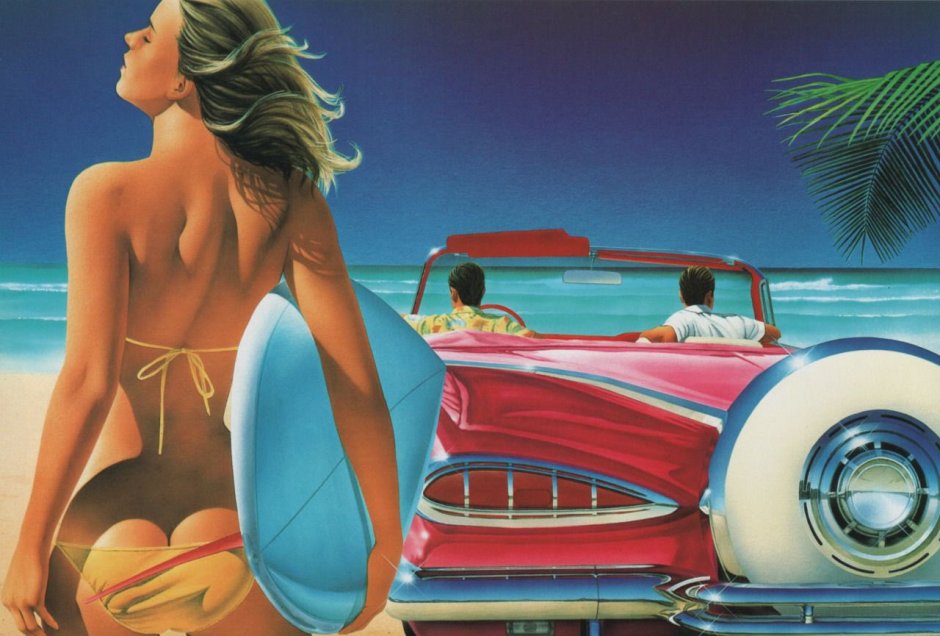 Retro beach art