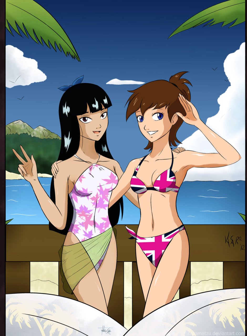 Fines and Ferb Staisi in a swimsuit