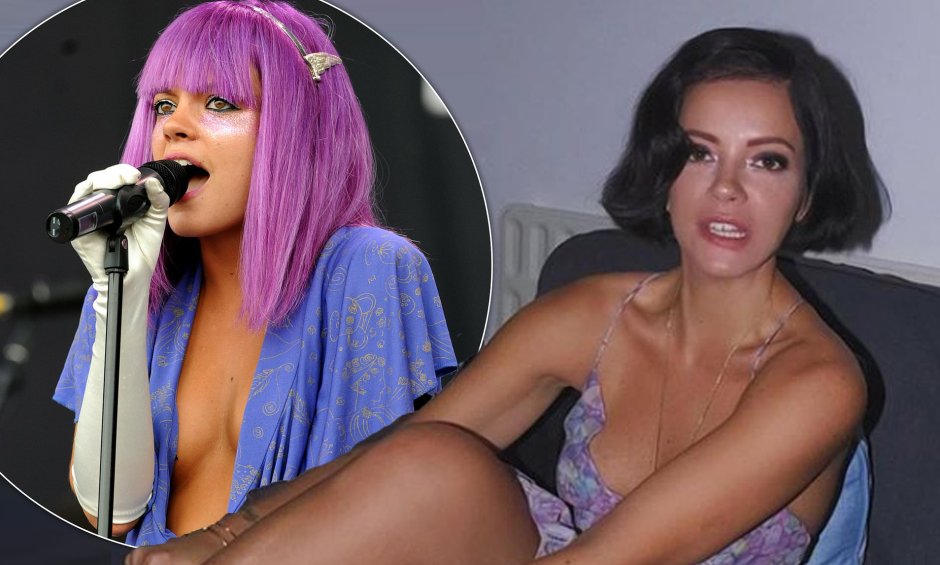 Lily Allen lit up