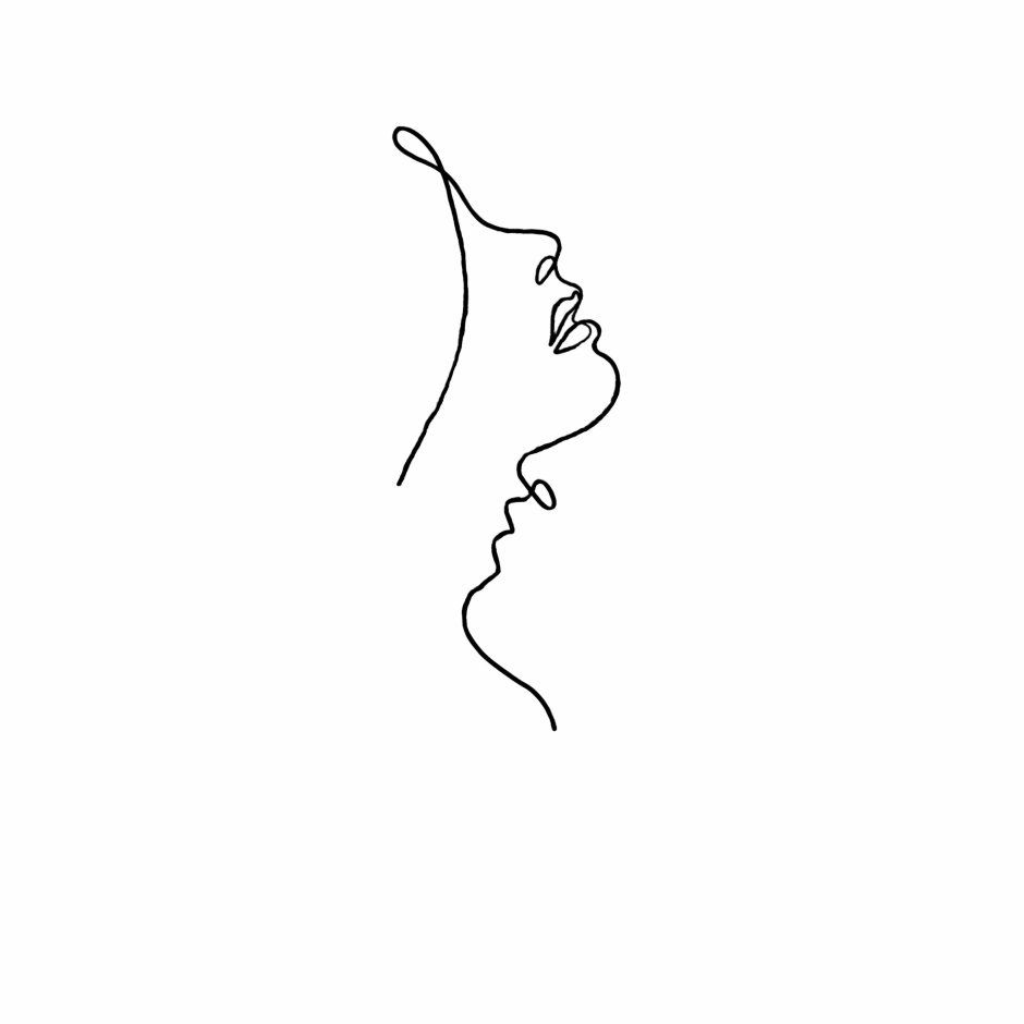 Tattoo of the silhouette of the face