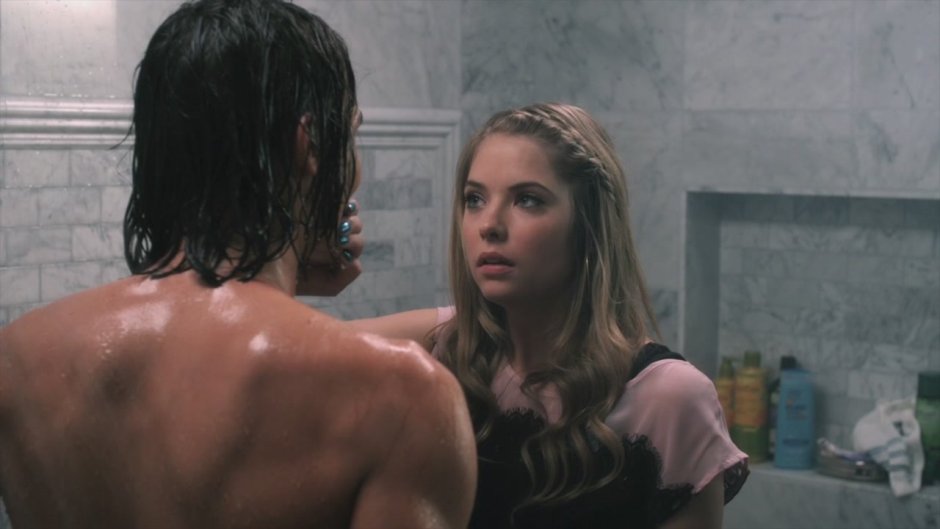Hannah and Caleb in the shower