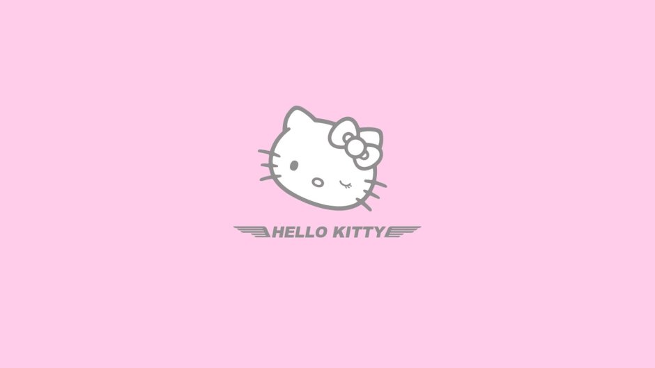 Wallpaper with Hello Kitty Minimalism