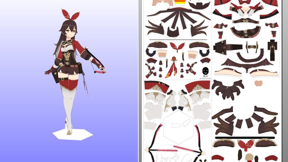 Paper characters Genshin Impact