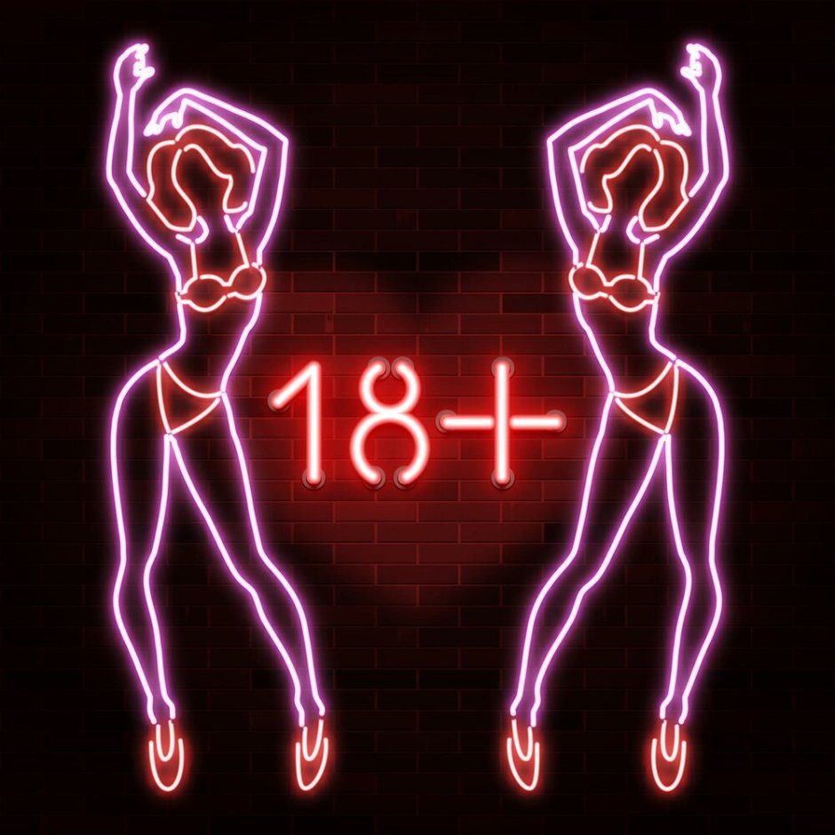 Club silhouette girl debauchery Neon