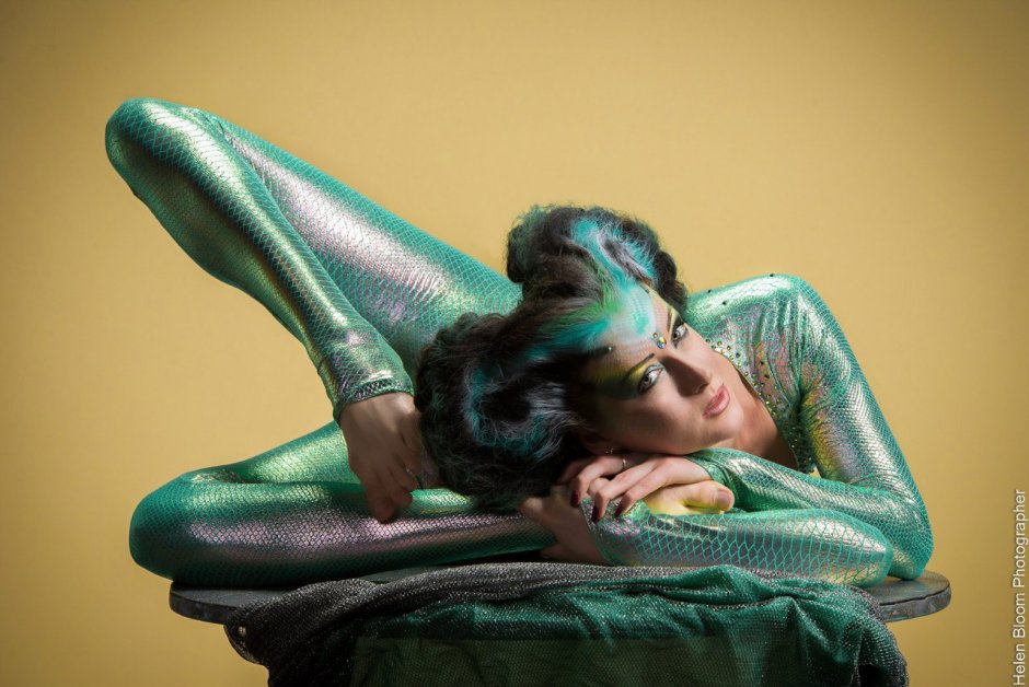Girl in a snake costume