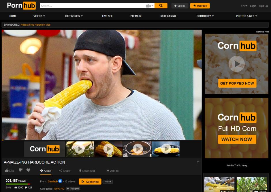 Pornhab Scree of the site