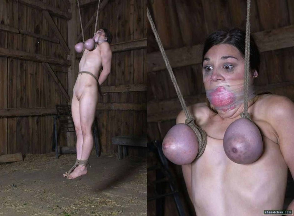 Huge sagging BDSM tits