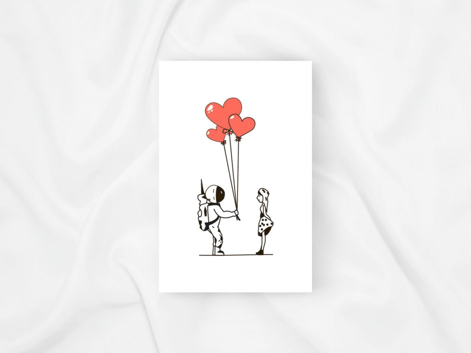 Postcard about love stylish