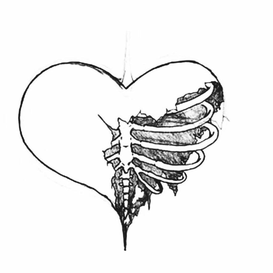 Drawings for sketching a broken heart