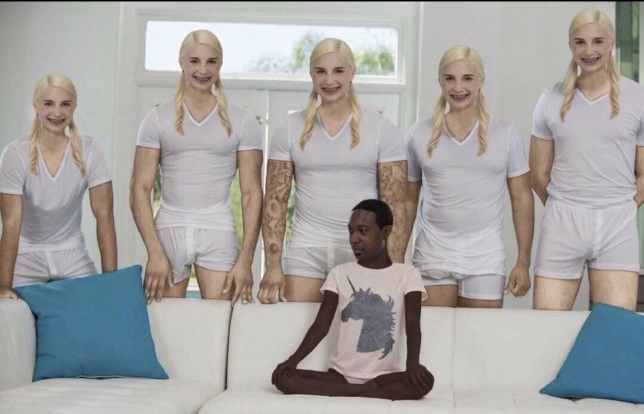 Piper Perry and 5 black