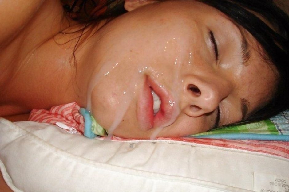 Sleeping girls cum on the face