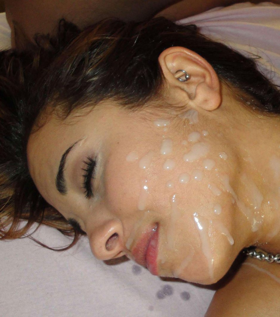Cum on the face of a sleeping girl