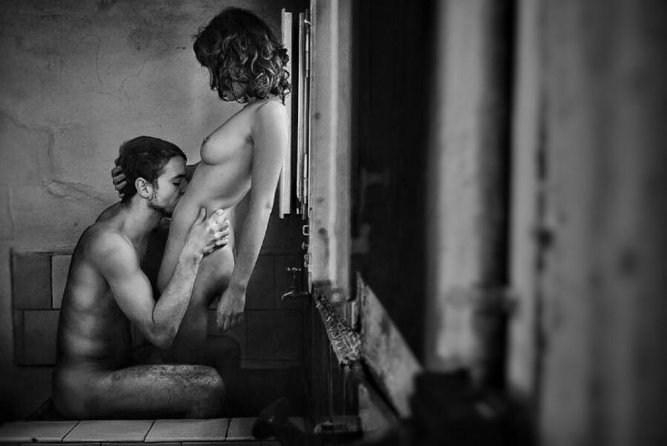 Boy and girl in the style of nude