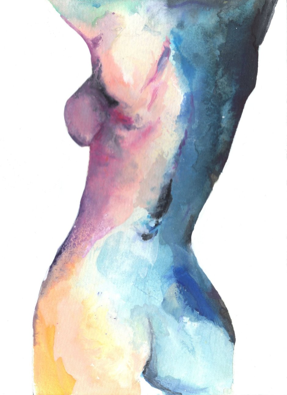 Drawn girl in a swimsuit