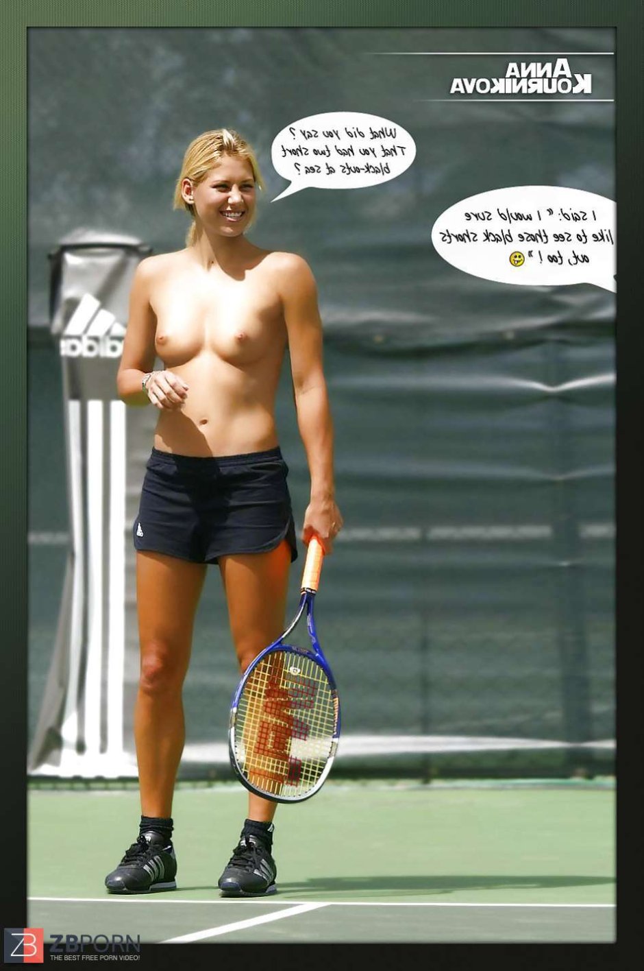 Tennis Anna Kournikova without panties