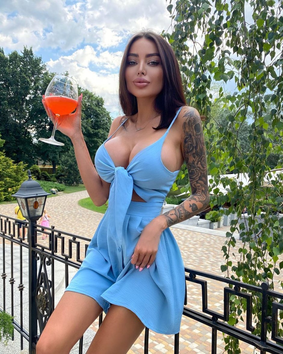 Alena Costor skater in a swimsuit