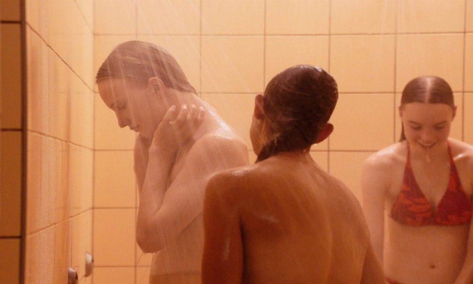 Boy and girl in the shower
