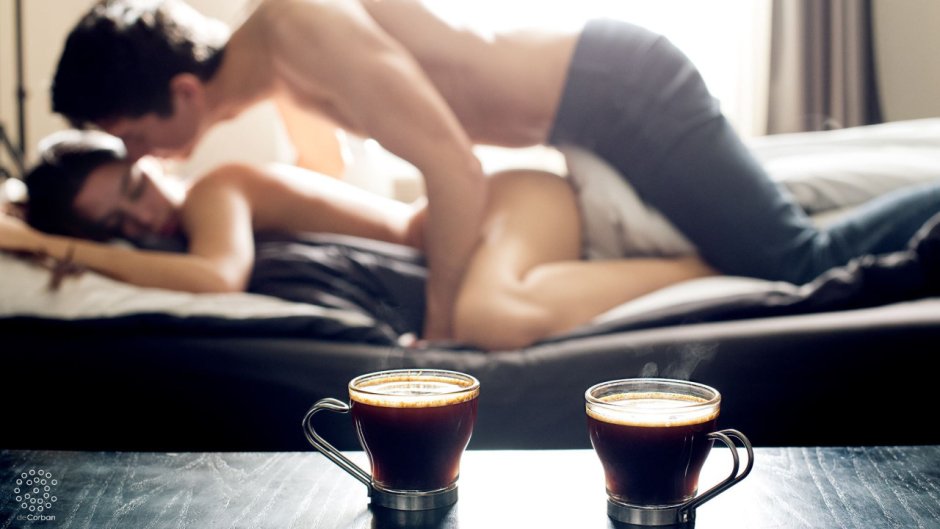 Naked man with a cup of coffee
