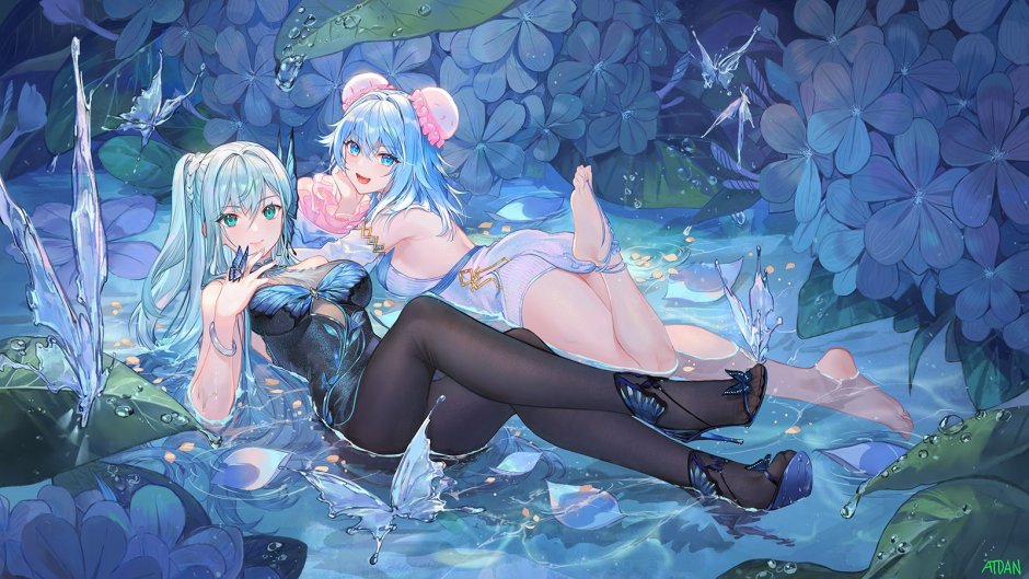 Anime girl with blue hair xxx
