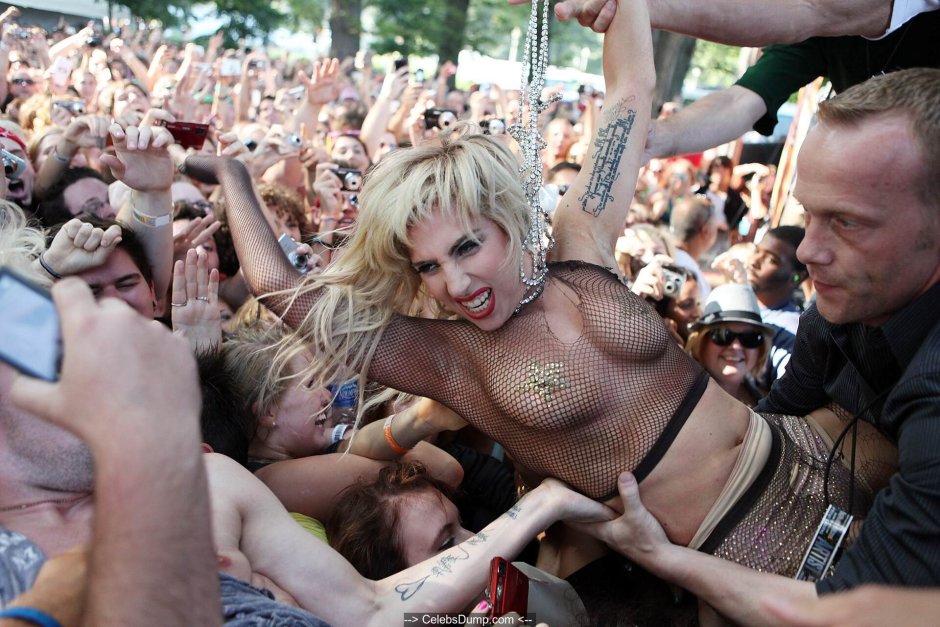 Lady Gaga at the Lollapalooza 2010 festival