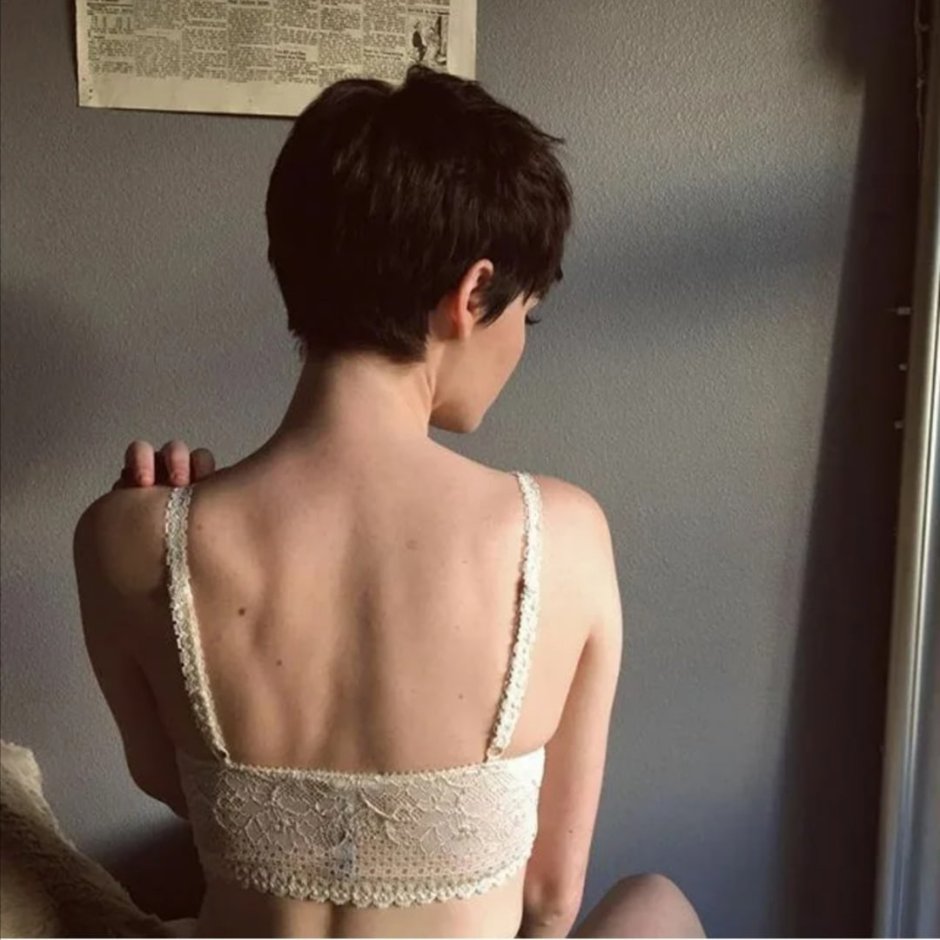 Woman with whose haircut from the back