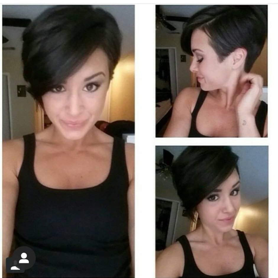 Elongated pixie before and after haircut