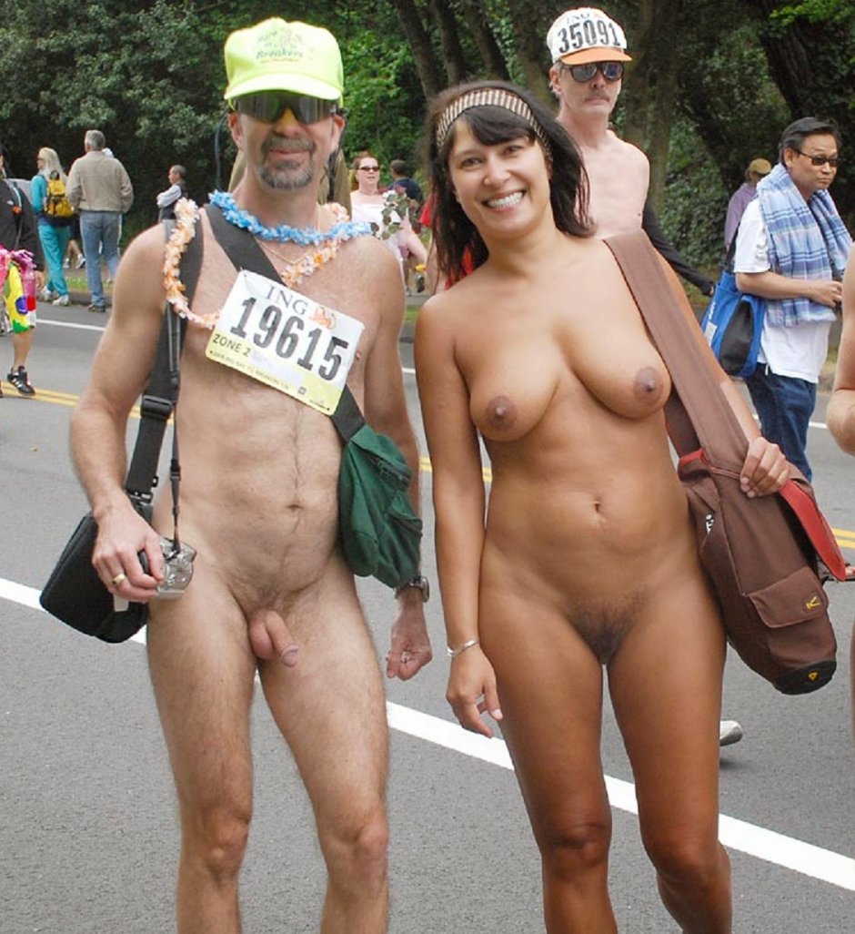 Men naked in public