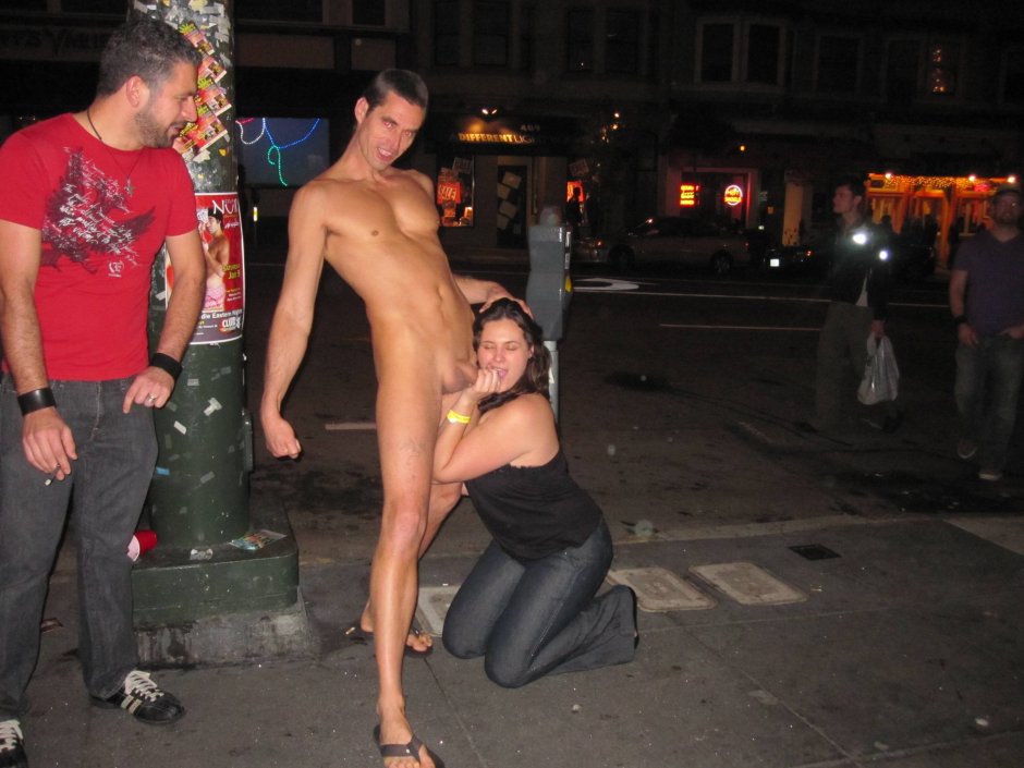 Naked guys in public places